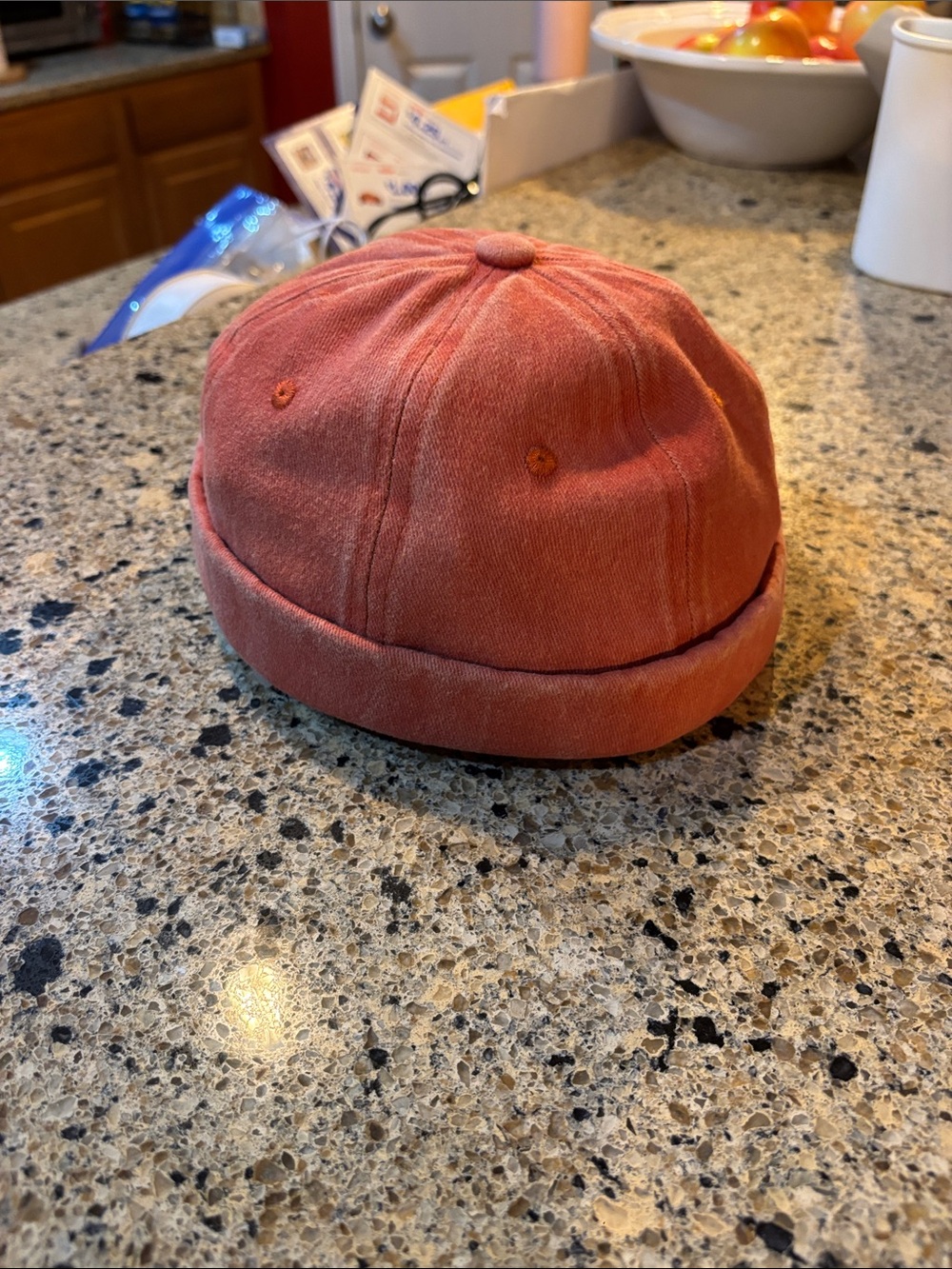 Cotton Beanie Hat - Rust Red